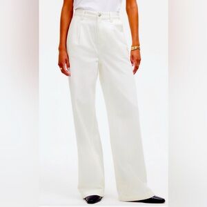 Madewell The Harlow Wide-Leg Jean in cream size 28